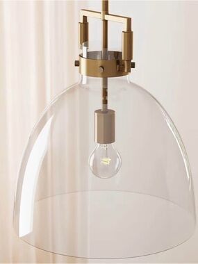 Nathan James Leigh Pendant Lights in Clear and Gold (2 lights)